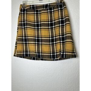 Women’s Sz S Yellow Black Plaid Mini Skirt Clueless Mean Girls Preppy Academia